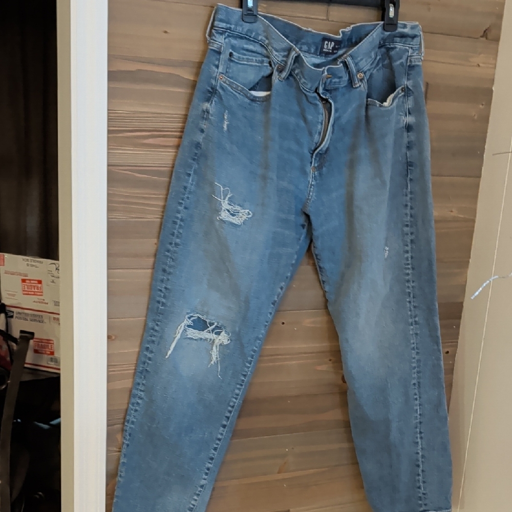 GAP Classic Blue Ripped Jeans With Stretch Size 38 - 30